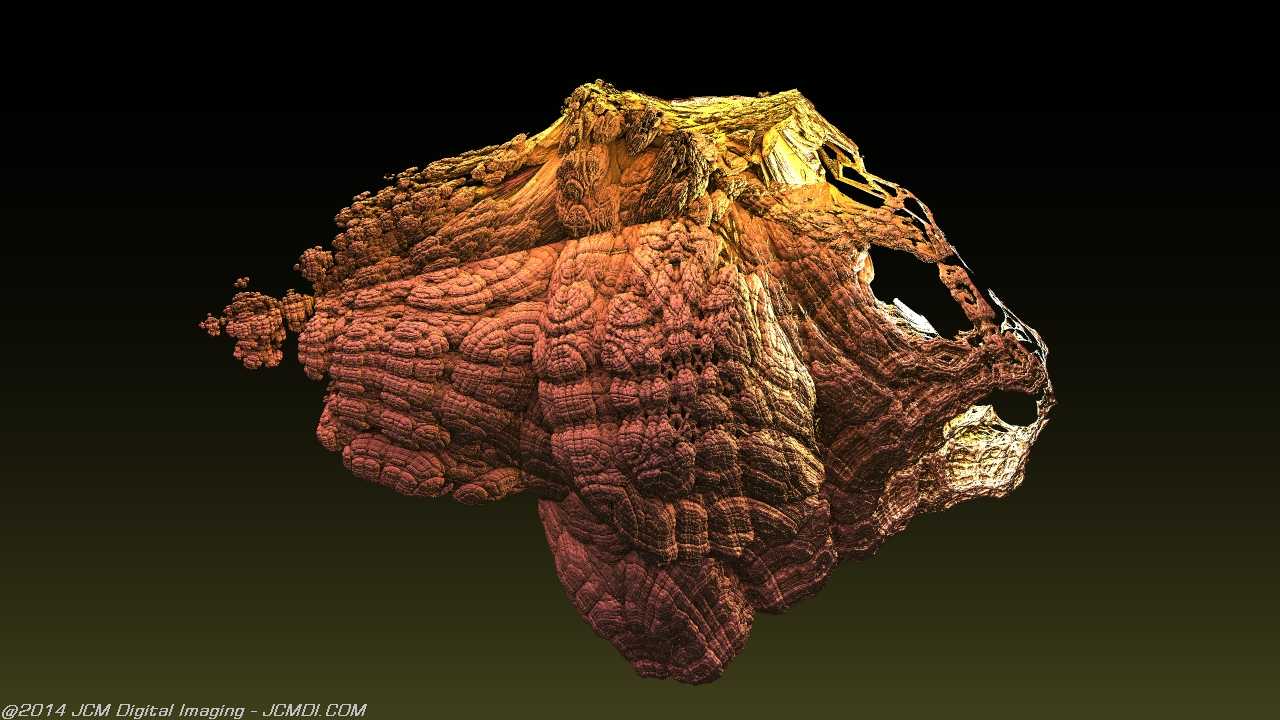 Still image from JCMDI's FOSSIL fractal animation created with Mandelbulb 3D